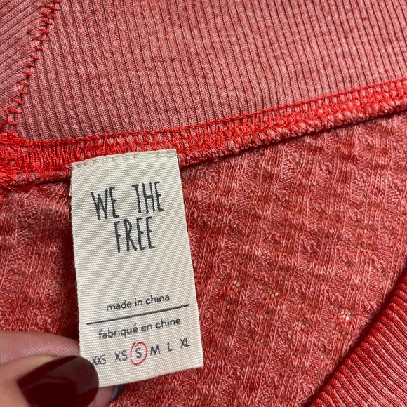 Free‎ People Southside Thermal Waffle Long Sleeve Top S - Picture 5 of 5